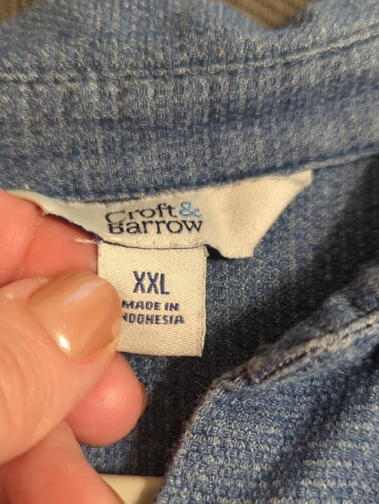 croft & barrow Blue Denim-Style Long Sleeve Tunic - Picture 3 of 9